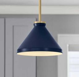 Crown Bolt 2-1/4 in. Navy Blue Metal Cone Pendant Light Shade, Retail Price $12, Appears to be New,