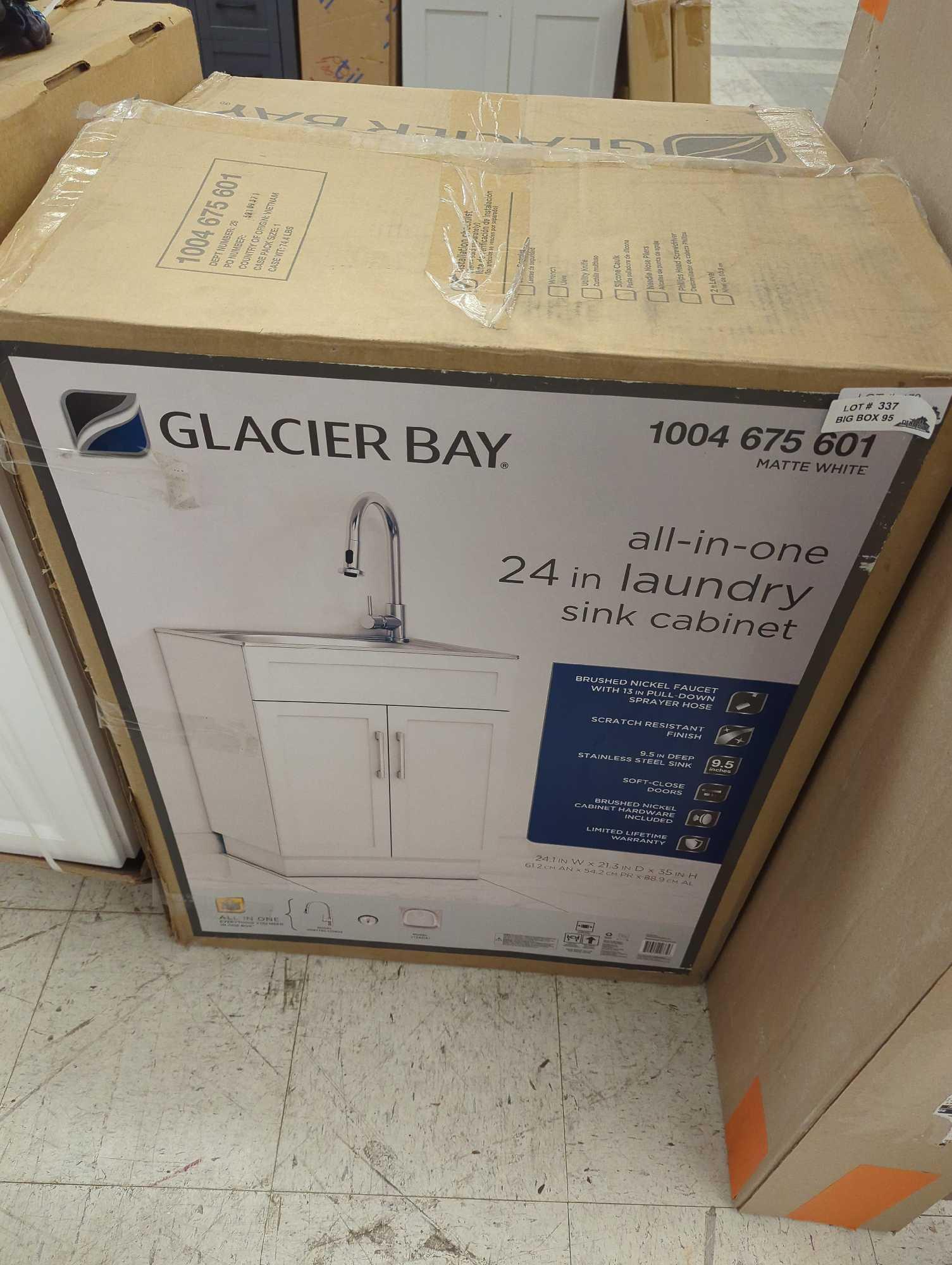 (Parts and pieces Only) Glacier Bay All-in-One Stainless Steel 24 in Laundry Sink with Faucet and