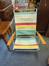 Rio Beach Collection folding beach chair. Comes as is shown in photos. Appears to be used. 27"W x