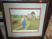 Signed and framed painting "Looking Back, memories instilled in life, in Boston Spirit, entombed
