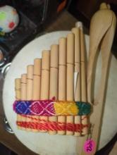 Lot of Assorted Items Including Bamboo Flute, Tambourine, Shoe Horn, Etc...What You See in the