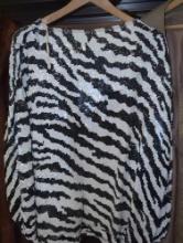 Women's Zebra Print Sequent long sleeve dress shirt, Unknown Size No Tags, What you see in photos is