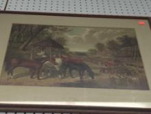 Framed Print of "Animal Farm Scene" by Pears, Approximate Dimensions - 23" x 19", What You See in