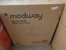 (2 Boxes) MODWAY 48 in. Lippa in White Round Wood Top Dining Table, The Base Is One Box And the Top