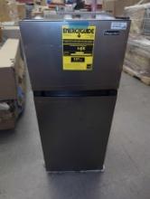 Magic Chef 4.5 cu. ft. 2-Door Mini Refrigerator, with Freezer in Platinum Steel, Model HMDR45PS,