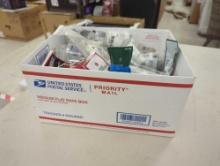 8.2 LBS Box lot of various items including hex bolts, sheet, metal screws, machine screws, Wing