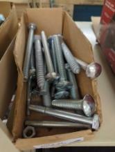 8.6 LBS Box Lot of Assorted Bolts, What you see in photos is what you will receive Sold Where Is As