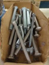 10.2 LBS Box Lot of Assorted Bolts, What you see in photos is what you will receive Sold Where Is As