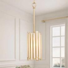 LNC Modern Gold 1-Light Drum Pendant Light with Stained Glass Shade Cylinder Geometric Island Foyer