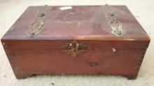 Vintage Cedar Box & Contents $5 STS