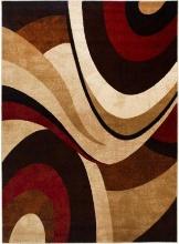 Home Dynamix Tribeca Slade Brown/Red Absract Area Rug, Approximate Dimensions - 9'2" W x 12'5" L x