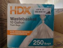 HDX 10 Gal. Clear Waste Liner Trash Bags (250-Count), Appears to be New in Original Box Retail Price