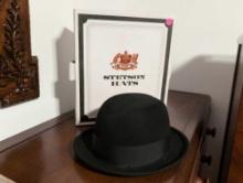 (BR1) STEPHEN L. STETSON BLACK HAT, SIZE 59 7-3/8. COMES WITH BOX.