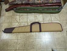 (BR2) KOLPIN TAN AND BROWN SOFT RIFLE CASE. MODEL # 26G6237. MEASURES APPROX. 46.5" LONG. APPEARS TO