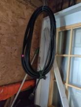 (SHED) LOT OF (2) HEAVY DUTY CORDS. ONE HAS THE PLUGS, THE OTHER DOESN'T.