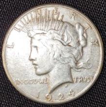 1924 Silver Peace Dollar.