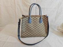 Michael Kors Blue and Brown Mercer Large Convertible Tote. Comes with shoulder strap. Appears to be