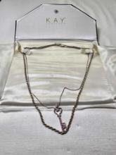 Sterling Silver Rope...necklace. Also, Thin Sterling Silver Necklace with a Key charm. All marked 92
