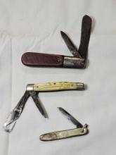 Set of 3 Vintage Pocket knives. One has Barlow on it.