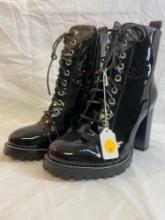 LV Patent Leather Boots. Very Clean. No wear on bottom. Size 39. Approx. 4 in heel.
