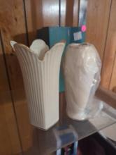 LOT OF 2 ITEMS TO INCLUDE, LENOX VASES OF VARIED SIZES, 1ST IS 7 3/4"H, 2ND IS 7 1/2"H