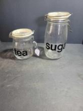Tea, sugar storage jars $5 STS