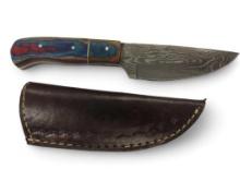 Handmade Damascus steel knives with custom wood, bone, horn or resin handles. The knives are made