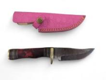 Upswept Blade Knife. Handmade Damascus steel knives with custom wood, bone, horn or resin handles.