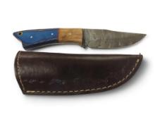 Handmade Damascus steel knives with custom wood, bone, horn or resin handles. The knives are made