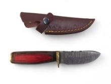 Handmade Damascus steel knives with custom wood, bone, horn or resin handles. The knives are made