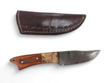 Upswept Blade. Handmade Damascus steel knives with custom wood, bone, horn or resin handles. The