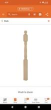 EVERMARK Stair Parts 3500 48 in. x 3 in. x 3 in. Unfinished Red Oak Ball Top Newel Post for Stair