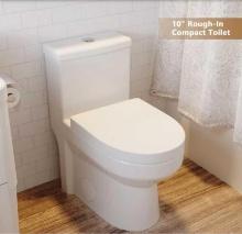DEERVALLEY 10 in. Rough in Size 1-Piece 1.1/1.6 GPF Dual Flush Elongated Toilet in White Seat