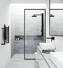 VIGO Orchid 39 in. H x 4 in. W 2-Jet Shower Panel System with Adjustable Square Head and Hand Shower