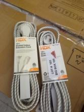 Lot of 2 HDX 10 ft. 16-Gauge/2 White Braided Extension Cord, Appears to be New Retail Price Value $3