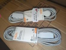 Lot of 3 HDX 10 ft. 16-Gauge/2 White Braided Extension Cord, Retail Price $3/Each, What You See in
