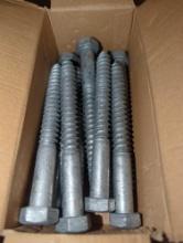 Lot of 5 boxes of Everbilt 5/8 in. x 6 in. Galvanized Hex Head Hex Drive Lag Screw (10-Pack) Appear