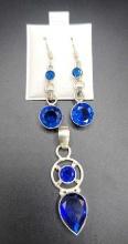 Sapphire Pendant and Earrings $5 STS