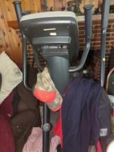 (BASE) LOT OF ASSORTED ITEMS TO INCLUDE, NORDIC TRACK E5Vi ELLIPTICAL EXERCISE MACHINE, ORANGE AND