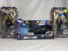 2 set of Batman collectible figurines and a Batman: Batmobile R/C collectible car
