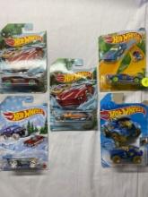 5 assorted Hot Wheels collectible cars