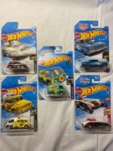 5 assorted Hot Wheels collectible cars
