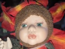 (GAR) Geppeddo Cuddle Kids Blossom Flower Porcelain Plush Doll, Approximately 8.5" Tall, Retail