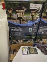 Lot of 3 Boxes Of, Hampton Bay Hartford 8 Lumens Bronze LED Outdoor Solar Landscape Path Light