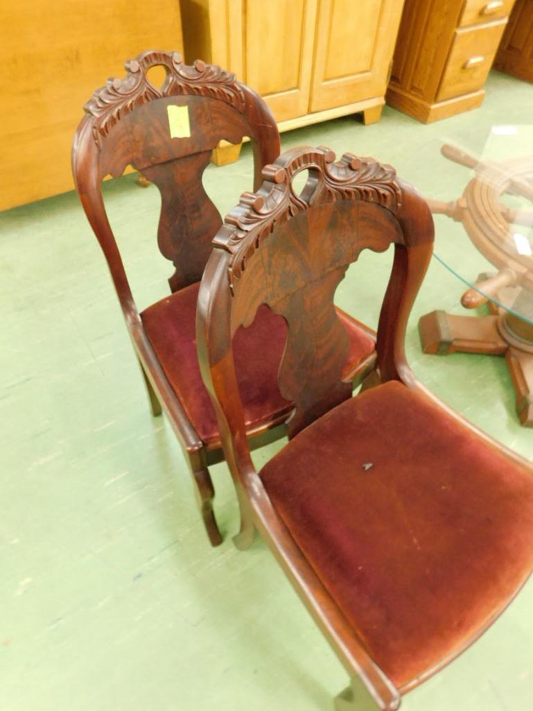 Pair of Victorian Upholstered Chairs - One Money
