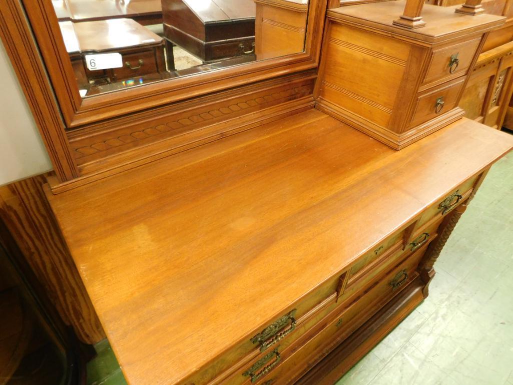 Walnut Victorian Cheval Dresser