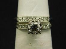 14K White Gold - Ring - Size 6 - Clear Stones - 5.3 Grams TW