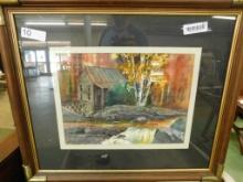 Watercolor - Ginger Sebeck - Seneca SC Artist - Stream Scene - Gristmill