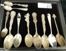Sterling Silver - 10 Collectors Spoons - 181 Grams