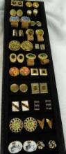 Tray Lot of 22 Pairs of Vintage Mens Cuff Links